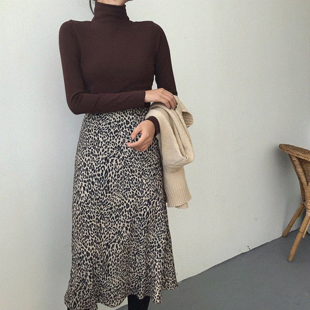 Spring Long Sleeve Turtleneck Tops Slim Knitted Bottoming T Shirt Korean Fashion Sweater Harajuku Pullover Women Clothing Jumper