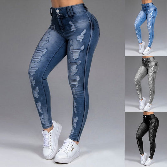 New Women&#39;s Jeans Stretch Ripped Skinny Black Denim Jean Sexy Mom Female Woman Office Fashion Trendy y2k high waist Pencil Pants