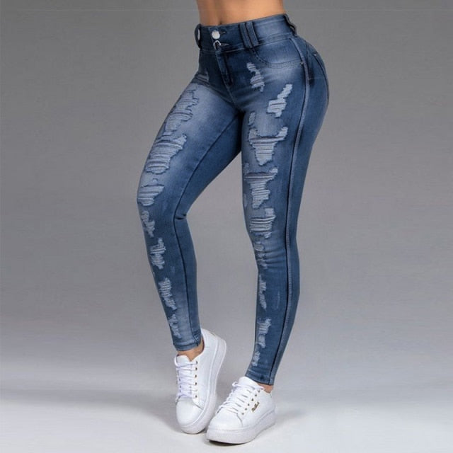 New Women&#39;s Jeans Stretch Ripped Skinny Black Denim Jean Sexy Mom Female Woman Office Fashion Trendy y2k high waist Pencil Pants