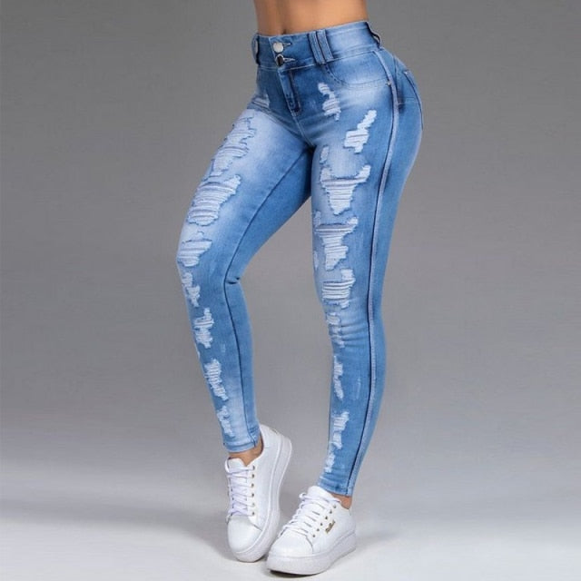 New Women&#39;s Jeans Stretch Ripped Skinny Black Denim Jean Sexy Mom Female Woman Office Fashion Trendy y2k high waist Pencil Pants