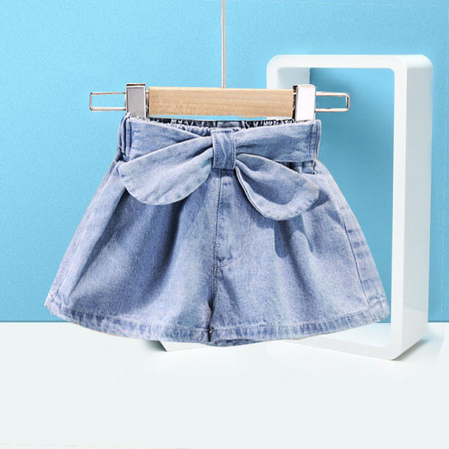 New Summer Solid Color Children Kids Baby Toddler Girls Clothes Denim Shorts Pants for Girls Long Jeans Long Pans for Autumn