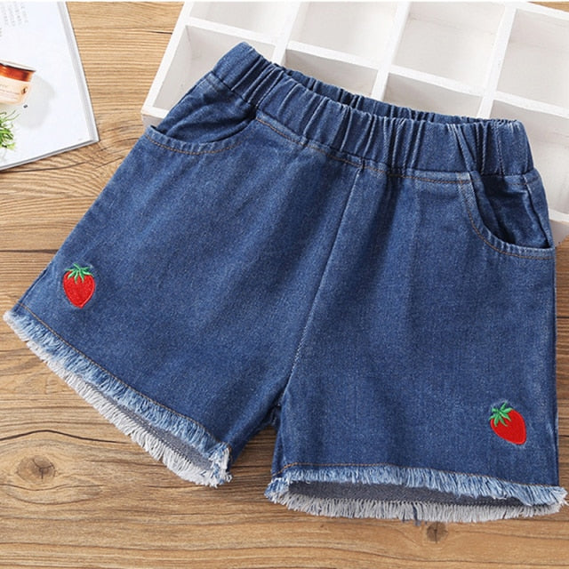 New Summer Solid Color Children Kids Baby Toddler Girls Clothes Denim Shorts Pants for Girls Long Jeans Long Pans for Autumn