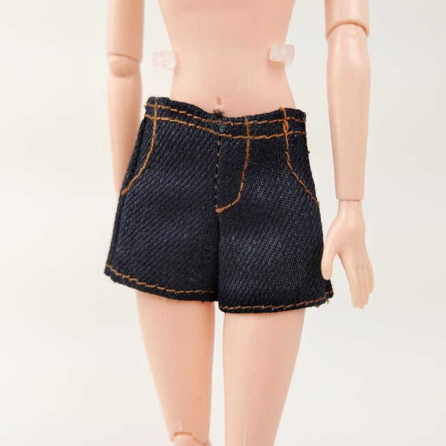 Multi-style Fashion Denim Jeans Bottoms Shorts For Barbie Doll Clothes Outfits Short Pants For Blythe Dolls Accessories 1/6 Toys