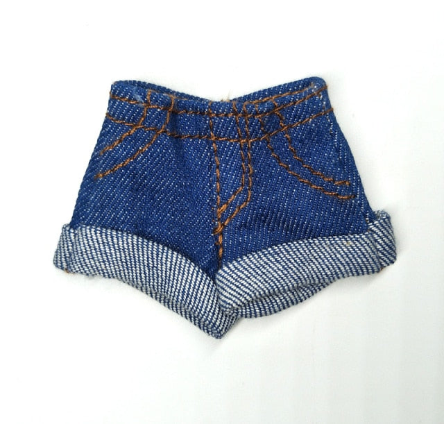 Multi-style Fashion Denim Jeans Bottoms Shorts For Barbie Doll Clothes Outfits Short Pants For Blythe Dolls Accessories 1/6 Toys