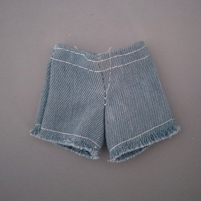 Multi-style Fashion Denim Jeans Bottoms Shorts For Barbie Doll Clothes Outfits Short Pants For Blythe Dolls Accessories 1/6 Toys